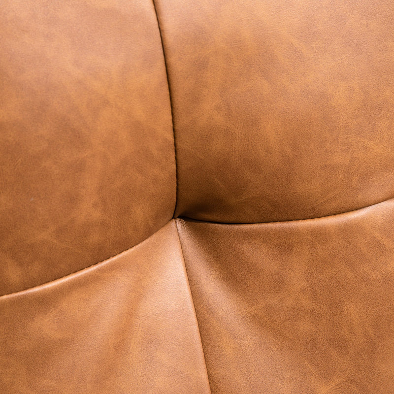 51,5 po de large avec accoudoirs 2 bruns en similicuir brun pour un look sophistiqué 51 po avec accoudoirs, cuir, sièges confortables