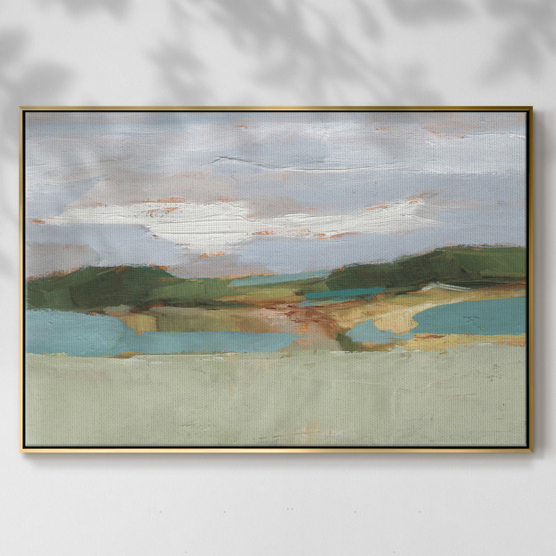 High Noon Vista Study II, Toile avec cadre flottant or, H 27 po x l 41 po x P 2 po, Non