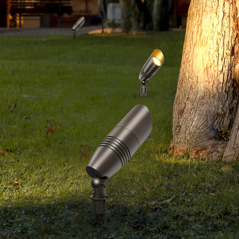 8PK Modern Oil-rubbed Bronze LED Bullet Spot Light - Weatherproof Landscape Lighting for Porch, Stairs, Hedges