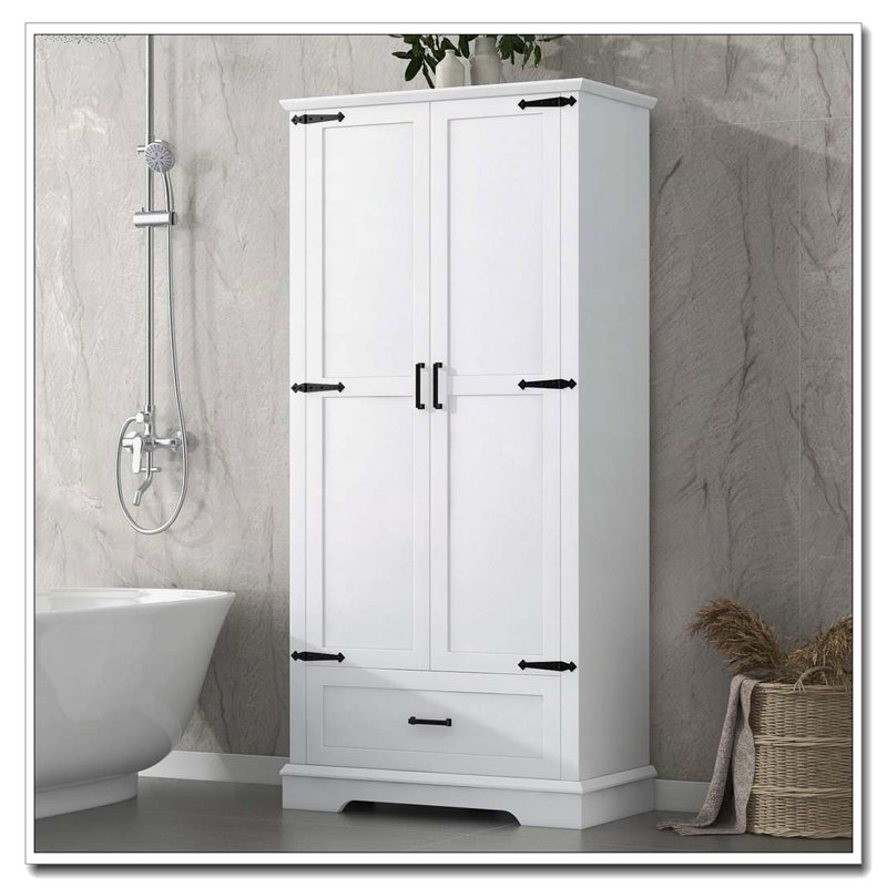 Armoire de rangement autoportante avec tiroir et tablette réglable