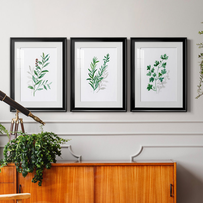 Freshly Picked I - Ensemble de 3 reproductions de cadres photo, Noir, H 22,5 po x l 91,5 po x P 1,5 po