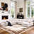 144" Chenille Modular Sectional Sofa 8 Seat Oversized Upholstered Cloud Couch With Corner & Movable Ottoman-1916320773
