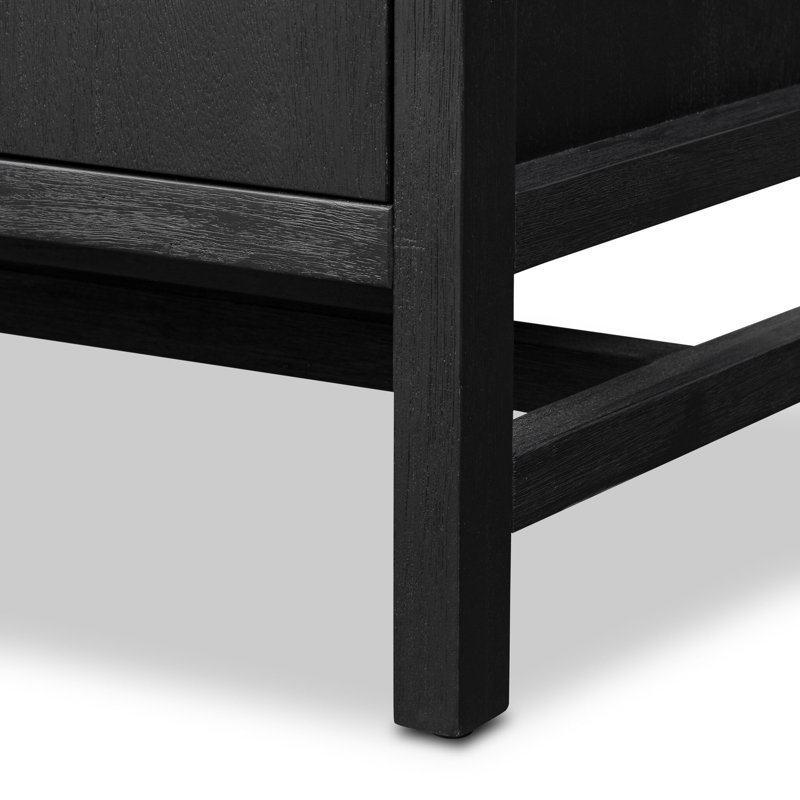 Sullivan Media Console-Saddle Tan, Black Acacia Veneer