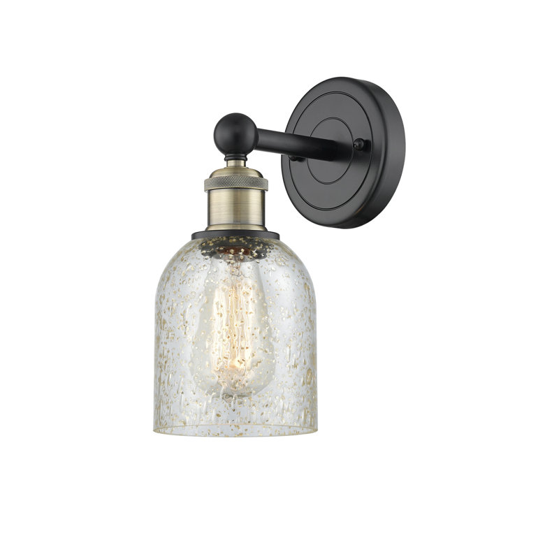 Carmi Armed Sconce, Mica, Black Antique Brass