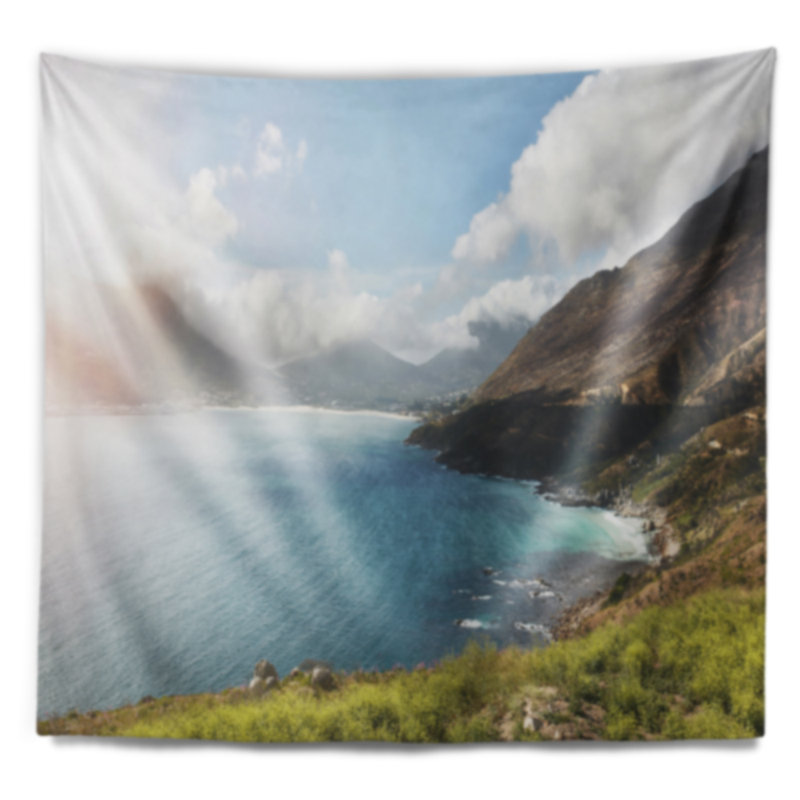 Abstrait hout bay vue de chapman's peak tapestry, H 50 po x l 60 po
