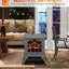 Foyer électrique 17 po, couleur grise, 750 W / 1500 W avec effet de flamme, protection contre la surchauffe, foyer à chaleur efficace et bûche pour réchauffer efficacement votre espace