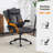 28"W Mid-Back Swivel Office Chair Task Chair With Adjustable Arms-163461920