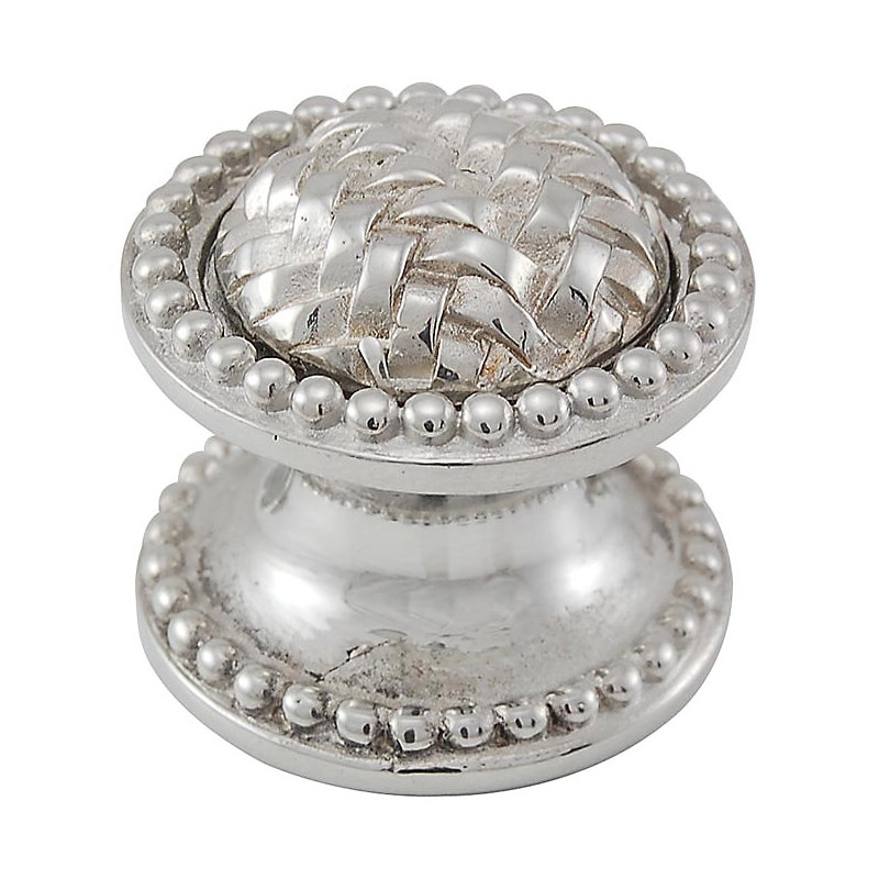 Cestino Mushroom Knob, 1.25" H x 1.25" W x 1" D, Polished Silver