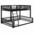 Floor Bunk Bed Frame With Ladder And Safety Guardrails-794822387