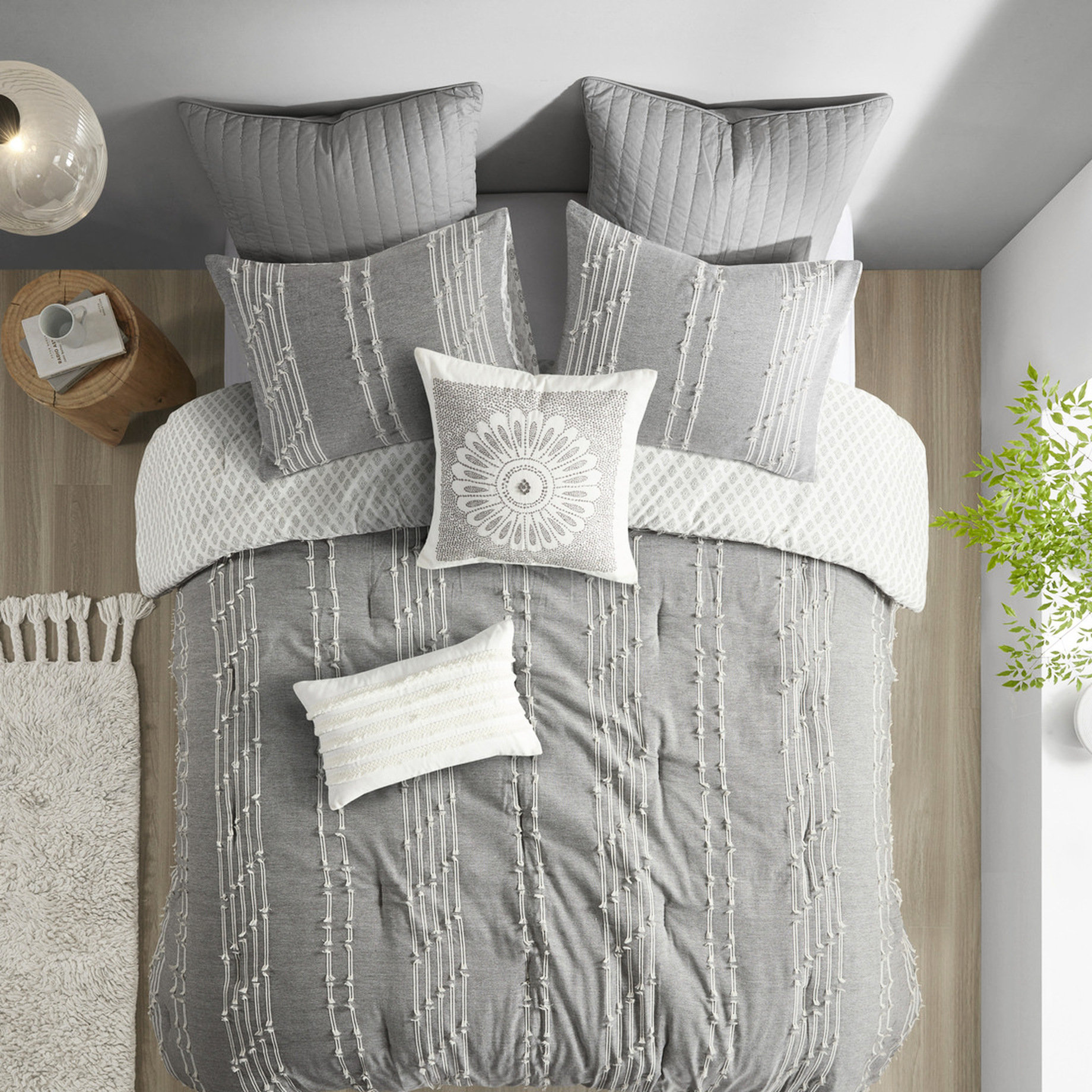 gatherworking 3 Piece Cotton Comforter In - Reverse And Machine ...