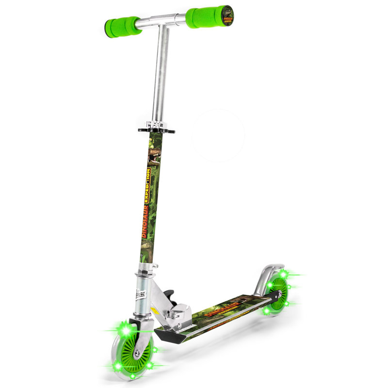 Scooter dinosaure pliant avec roues clignotantes