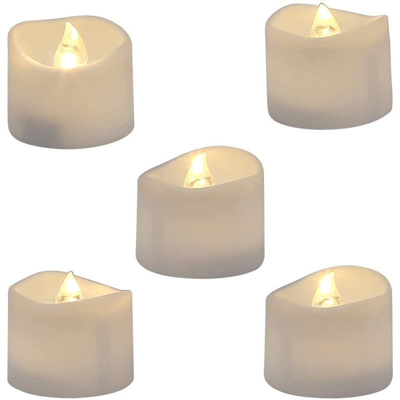 Unscented Flameless Tealight Candle, 1.25" H x 1.4" W x 1.4" D