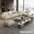 Beige Genuine Leather Modular Sofa cushion couch