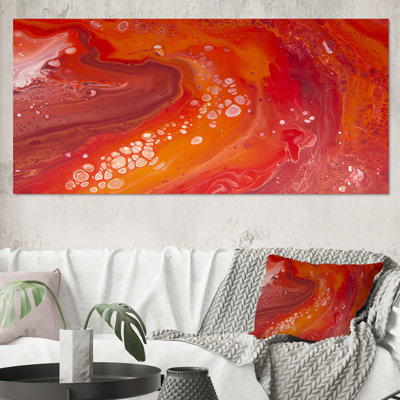 Vibrant Red Marble Landscape - peinture sur toile