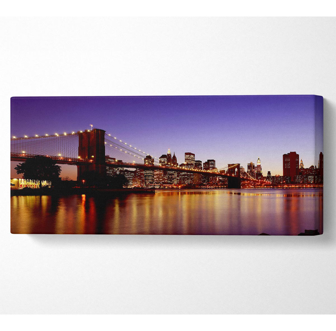 Kunstdruck New York Stadt Reflexionen der Brooklyn Bridge