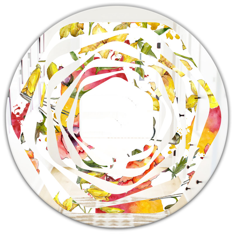 Miroir mural Whirl Poppies IV, 23,6 po x 23,6 po