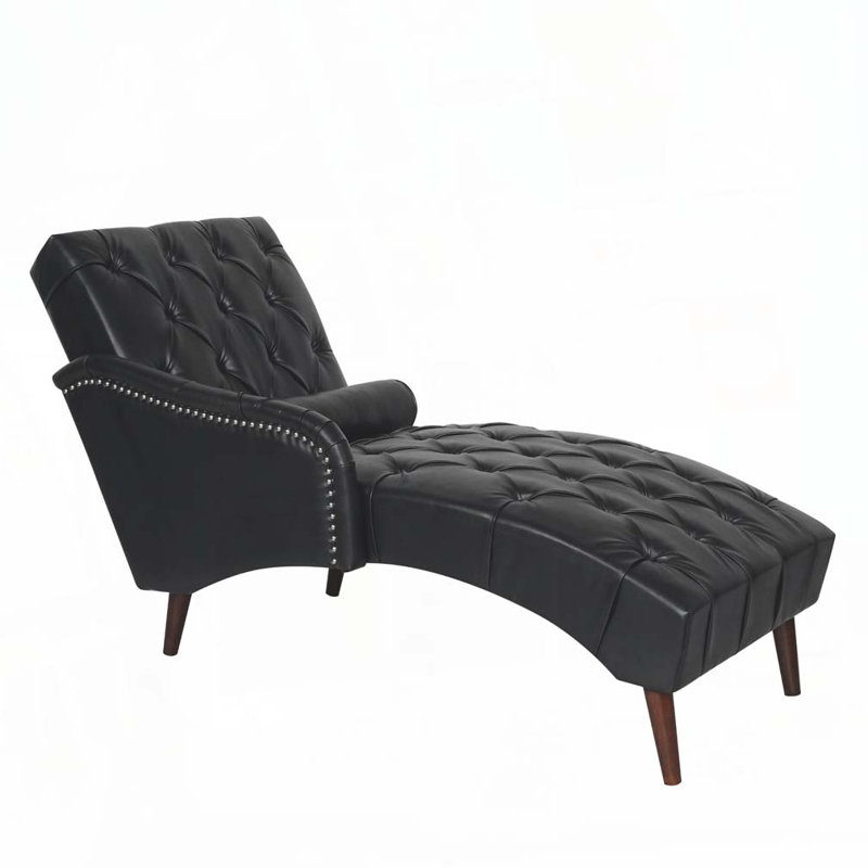 Chaise longue d'intérieur avec accoudoirs et pieds en bois massif, chaise longue rembourrée avec coussin pour le salon, la chambre à coucher