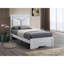 Lit simple (matelas non inclus), blanc scintillant