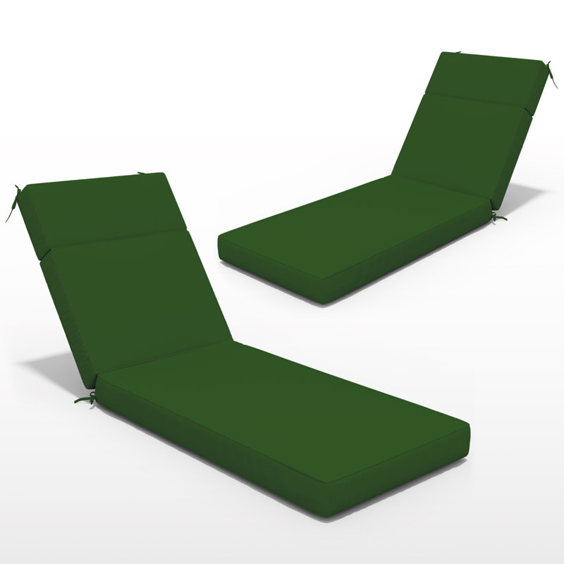 Outdoor 4'' Chaise Lounge Cushions Lounge Chair Cushions 26" W X 80" L, Olive Green