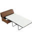 Lit simple avec repose-pieds pliant avec matelas et lit d'invité convertible brun-800891602