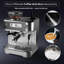 Silver Semi-Automatic Espresso Machine, 15 Bar Coffee Maker with PID & LCD Display, 58mm Portafilter, Built-in Grinder and Auto Milk Frother for Latte and Cappuccino