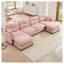 Canapé modulaire rose en U modulaire en forme de U avec repose-pieds, canapé doux en chenille touffeté-1844715080-1844715087