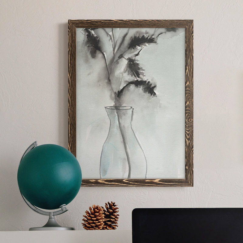 Toile encadrée de qualité supérieure Soft Ferns II - prête à être accrochée, H 20 po x l 17 po x P 1 po, Noyer
