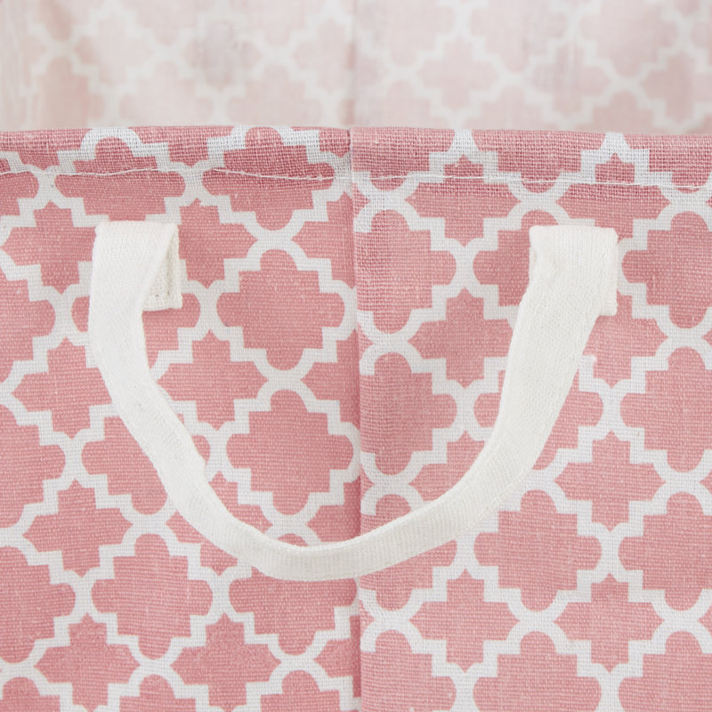 Fabric Laundry Hamper with Handles, Rose