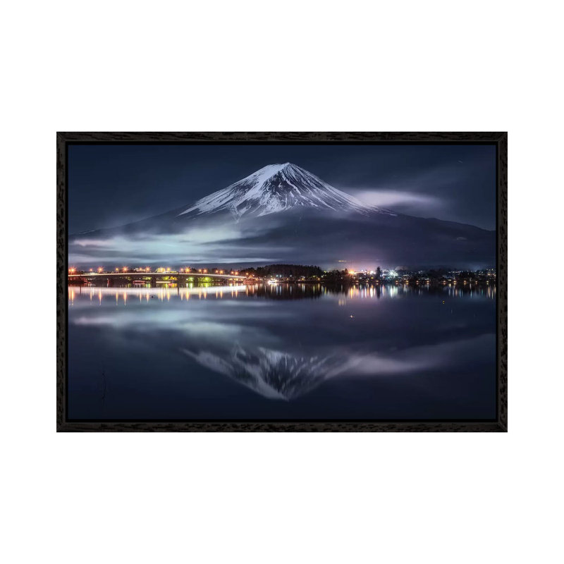 Mount Fuji XIX 1 Piece Wall Art on Canvas, 66.04cm H x 101.6cm W x 3.81cm D, Black Framed