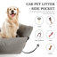 Siège d'auto pour chien surélevé moyen WOWMAX, lit d'appoint pour animal de compagnie avec ceinture de sécurité, base antidérapante et poches de rangement à compression