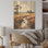 «Rustic Pareries Landscape Farmhouse I - Prairies», art sur bois de pin naturel