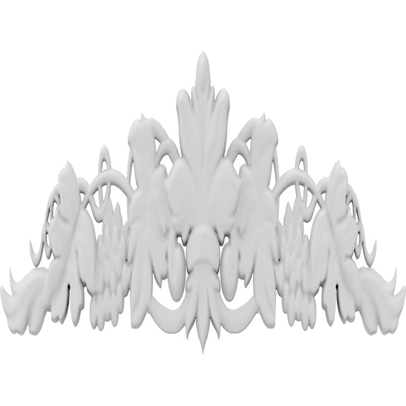 Rosette Marbleton, H 1,5 po x l 2 po x P 0,25 po