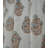 Handmade Linen Pleated Curtains – Gray Brown Floral Block Print Drapes for Living Room-676432517