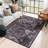 Machine Washable Area Rug 5X8 - Non-Slip, Low-Pile Bedroom, Living Room, Kitchen, Dining Room Floor Cover Pet & Black+Burgundy Non-Shedding, Decoration-1611443093