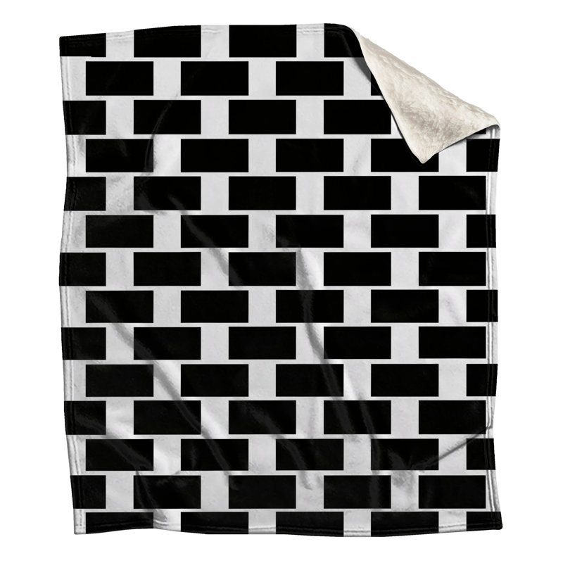 Couvertures damier noires et blanches, 50in W x 60in H