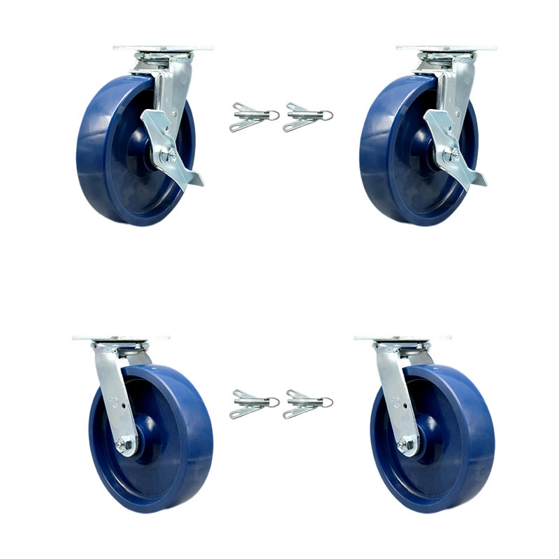 4 Piece Solid Polyurethane Caster Set