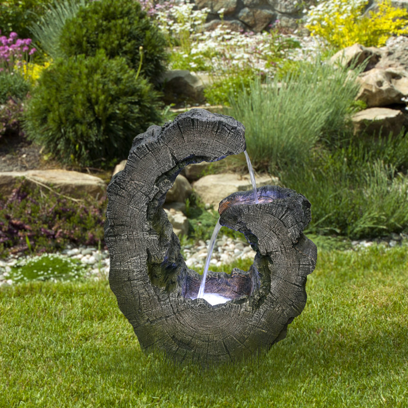 Weather Resistant Cascade Fountain with Light