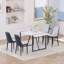 Ensemble de table de salle à manger moderne 55 po pour 4 personnes avec pieds en métal et chaises rembourrées en polyuréthane-1641354259