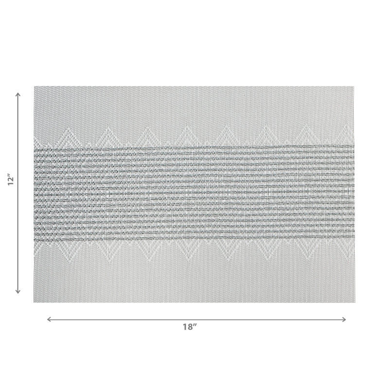 Vinyl Geometric Rectangle Placemat, Silver