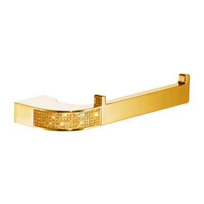 Zenor Wall Toilet Paper Holder. Polished gold-golden crystals