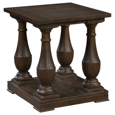 Aidyn Rectangular Wood Side End Table Coffee Brown