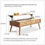 Table basse surélevée Table basse 100% bois de chêne massif Plateau en bois massif de couleur naturelle avec tablette de rangement-1790432280