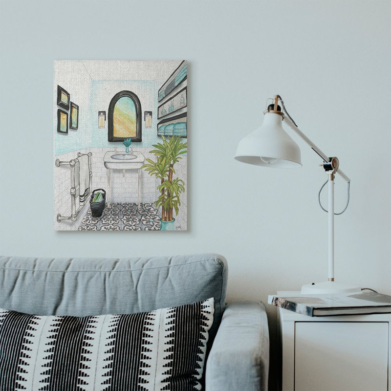«Bathroom», reproduction, Toile tendue, H 30 po x l 24 po x P 1,5 po
