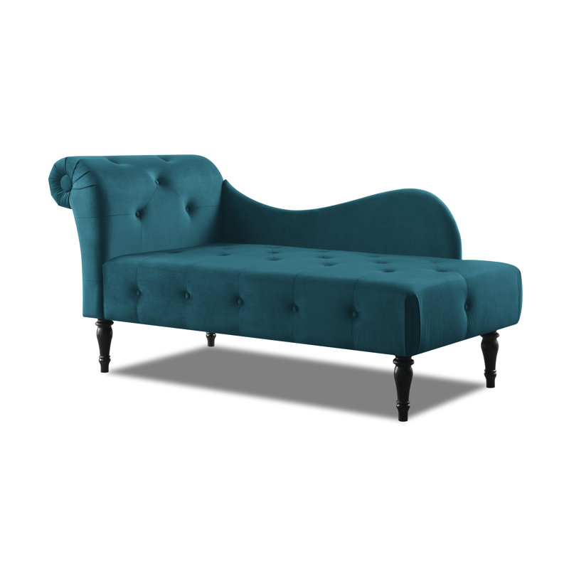 Scalise Upholstered Chaise Lounge, Teal