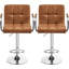 Pete Swivel Upholstered Adjustable Height Counter Stool with Metal Frame-775602432