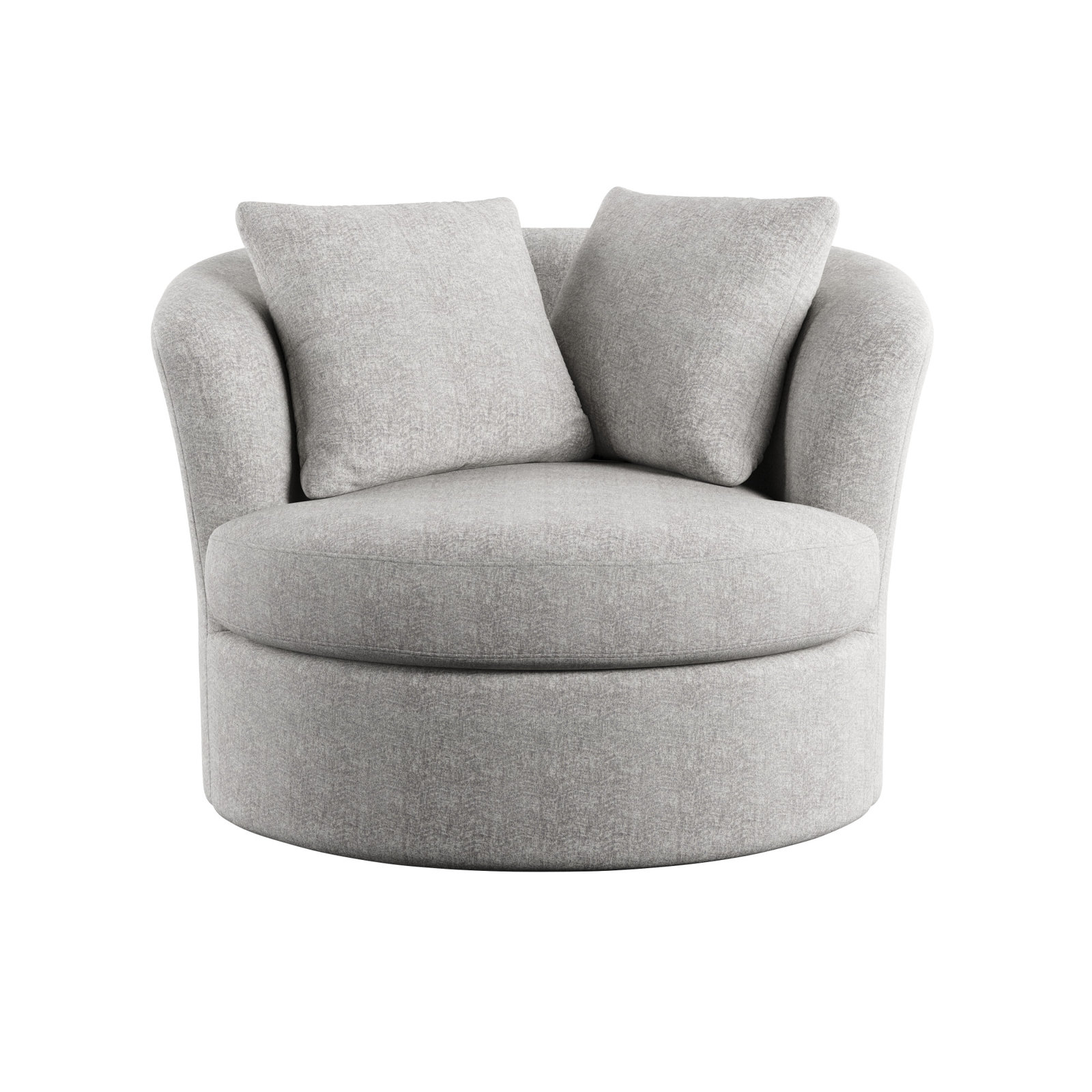 Thamm Upholstered Swivel Chair with Throw Pillows