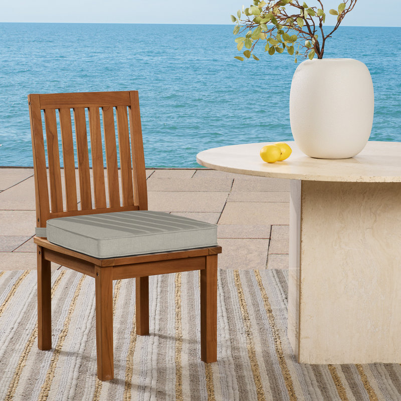 ARDEN Foam Outdoor Double Welted Round Back Seat Cushion, 20 x 19, made with ProFoam, Heathered Taupe
