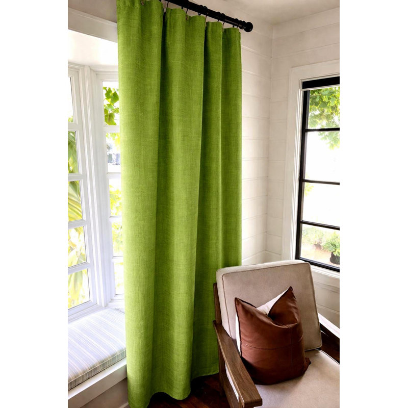 Rideaux en coton vert mousse, L 50 po x L 96 po