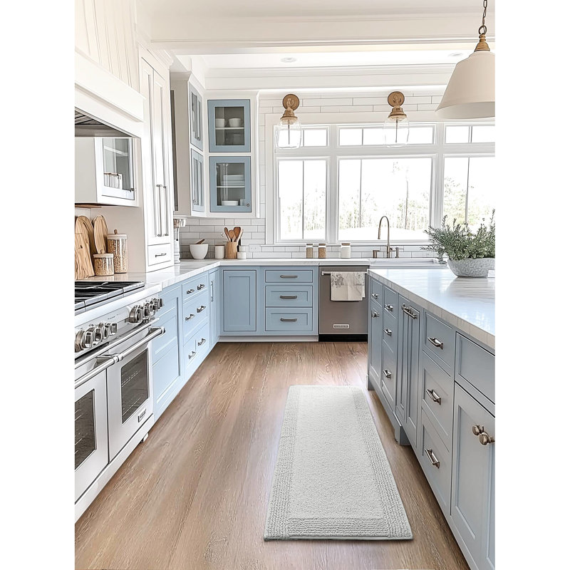 Tapis pour salle de bain gris réversible 17 x 24 po 100% coton 3000 g / m², velours moyen 0,5 po, et doux