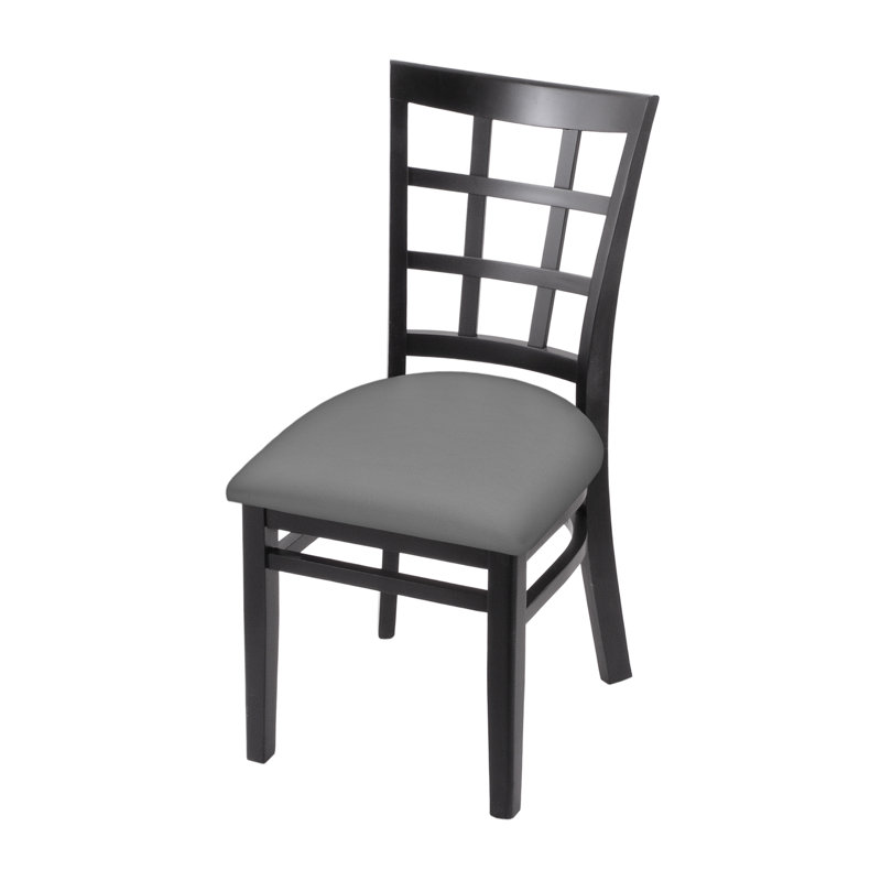 Hampton 18'' H Upholstered Beech Side Chair, Black, Canter Folkstone Gray